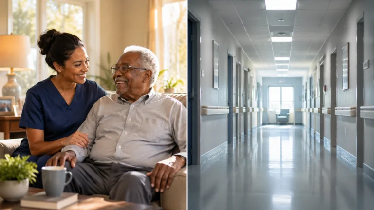 Home care vs nursing home comparison for elderly loved ones in Atlanta Georgia