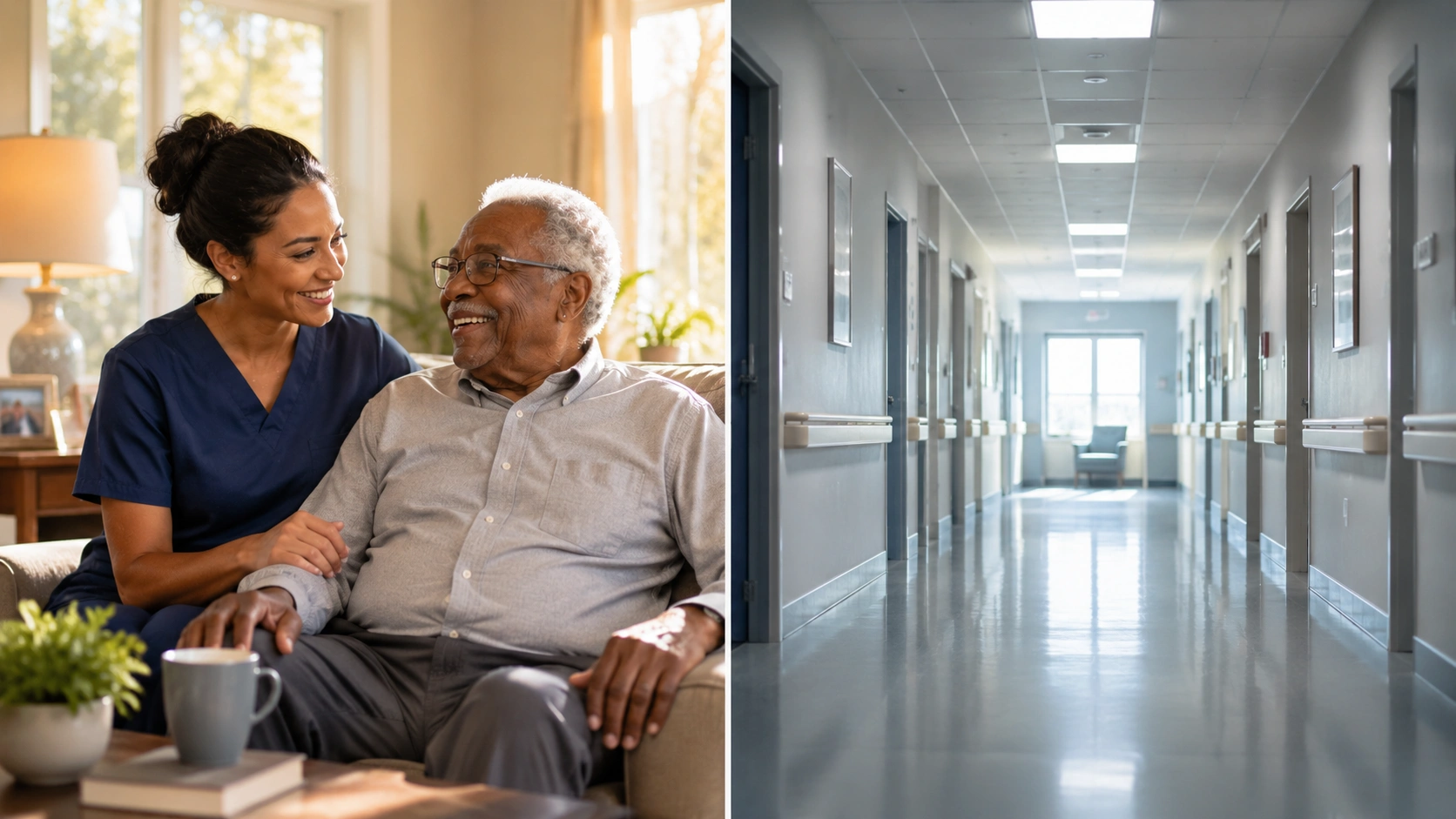 Home care vs nursing home comparison for elderly loved ones in Atlanta Georgia